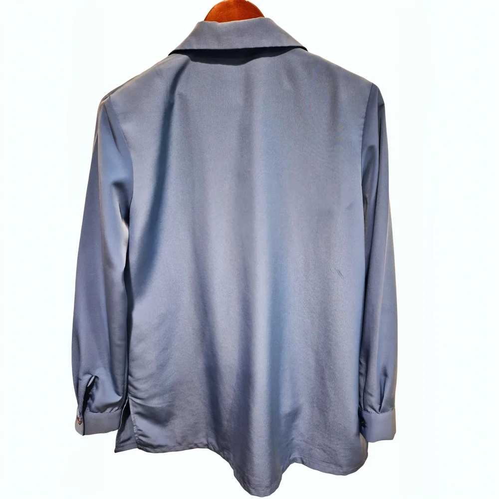 Bedford Fair Blue 2-Piece Blouse & Tank Set | Vintage Style | Size Medium Set - Picture 6 of 7